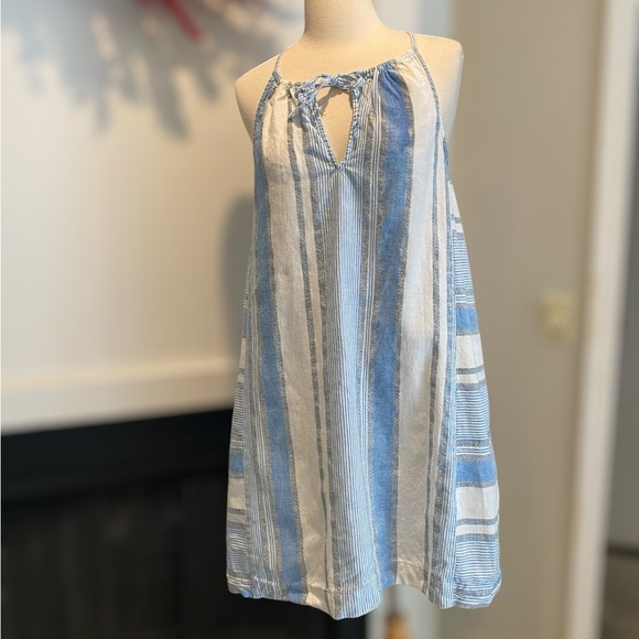 Striped Blue and White Sundress - Picture 1 of 5